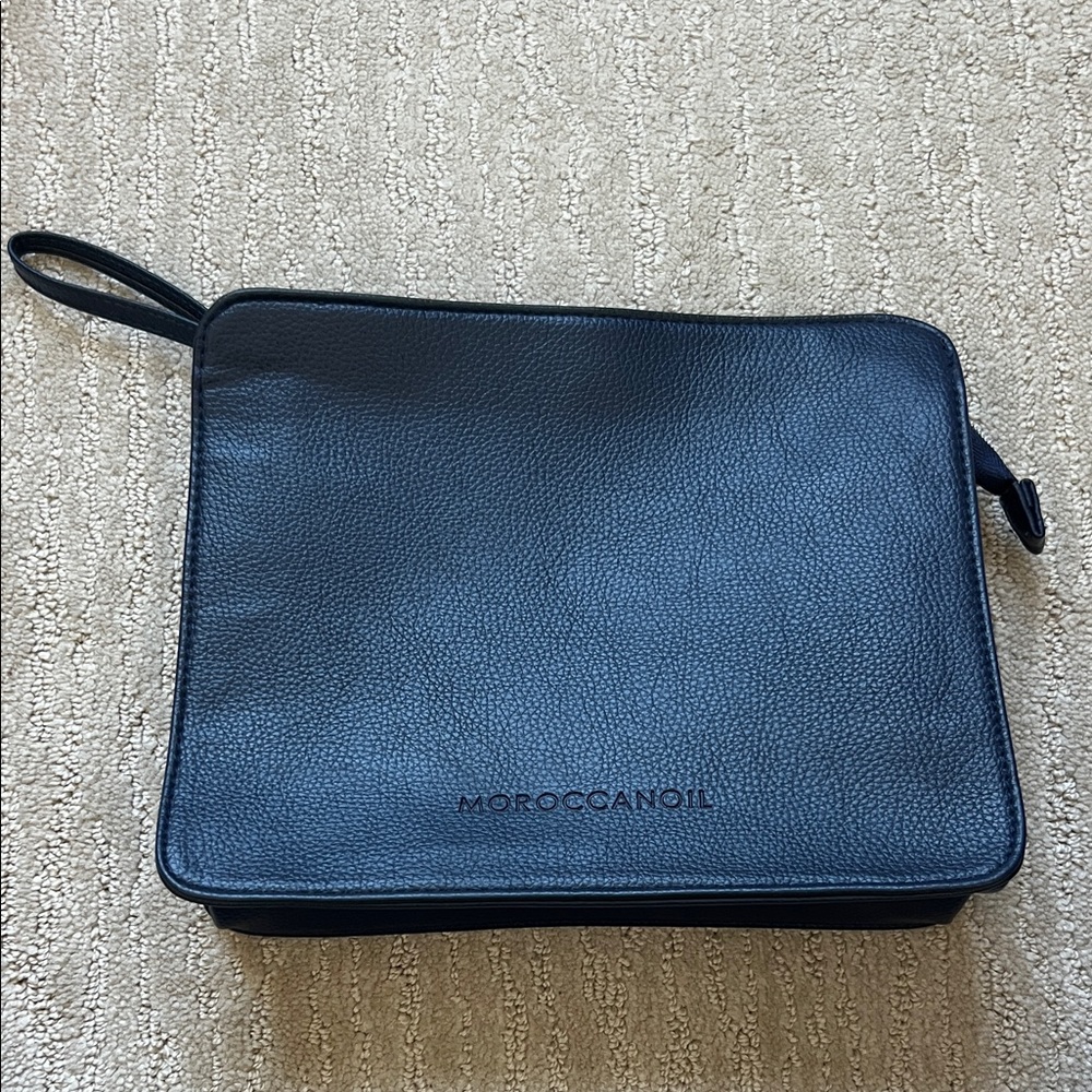 Moroccanoil Navy Leather Travel Pouch